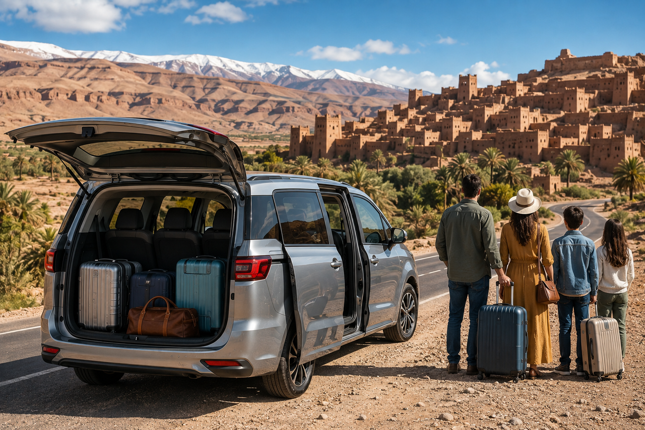 Which rental car suits 5 or 7 people in Morocco?